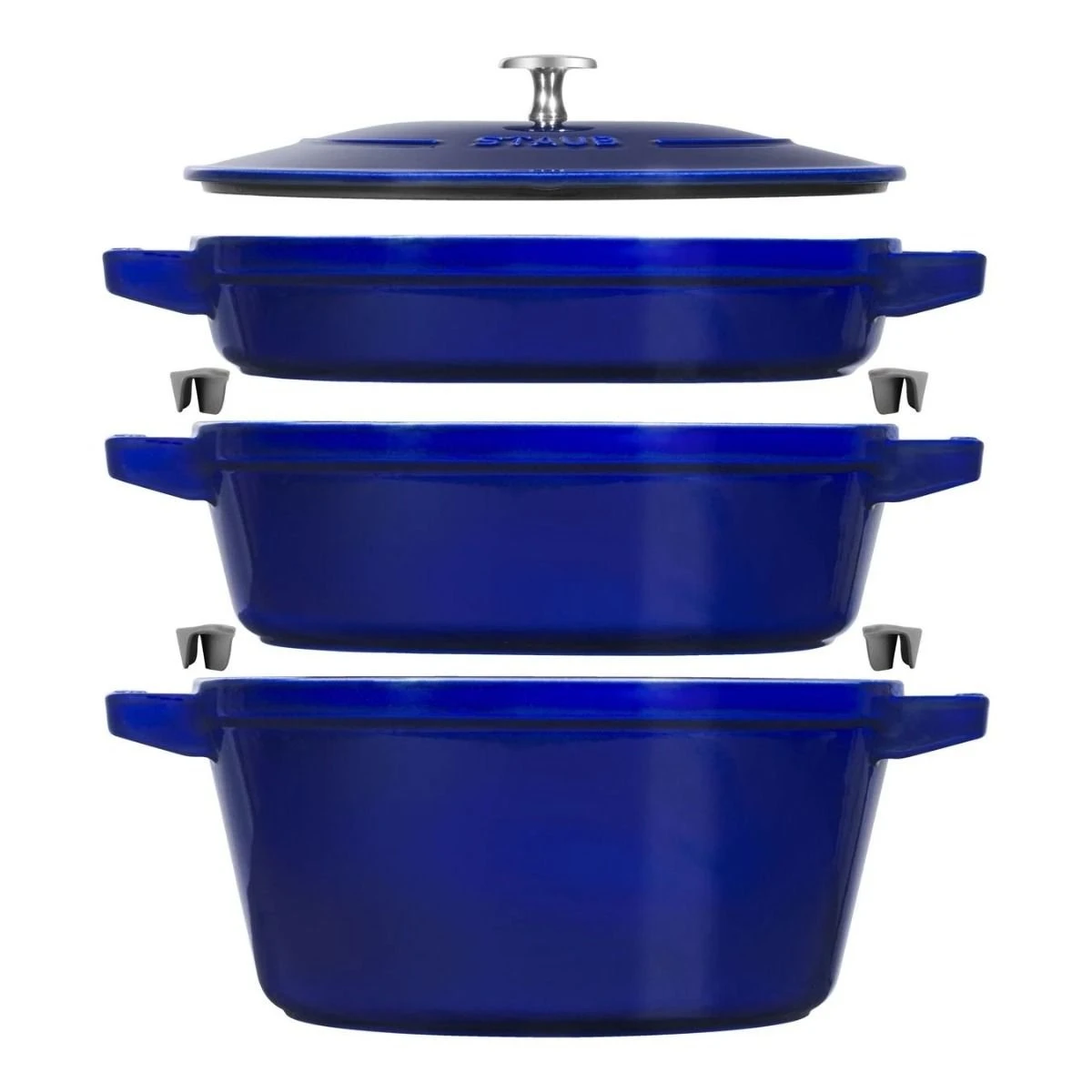 Staub Stackable Cocotte, Braiser, And Grill Pan With Lid | Dark Blue