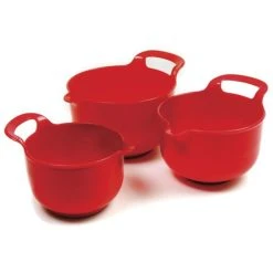 Norpro 3-Piece Mixing Bowl Set | Red