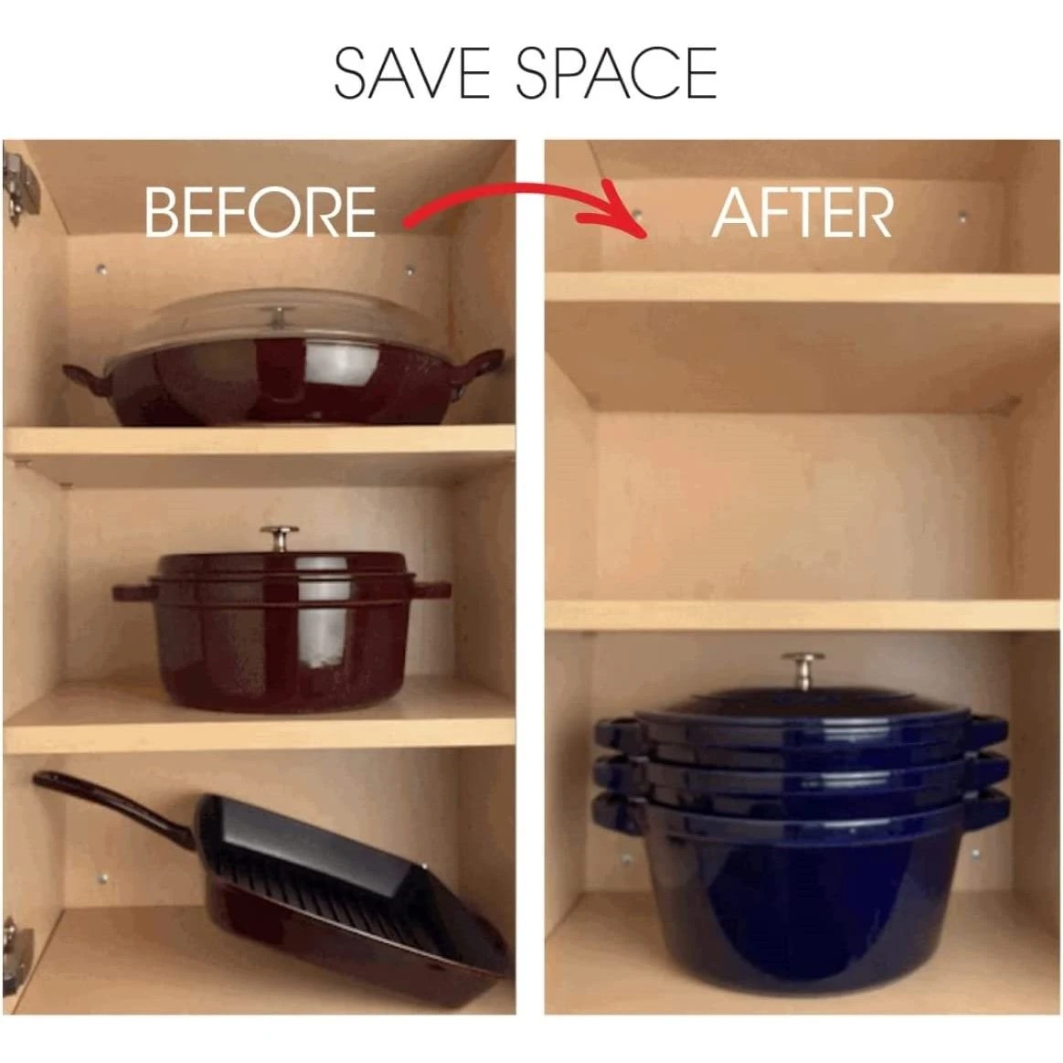 Staub Stackable Cocotte, Braiser, And Grill Pan With Lid | Black - Image 14