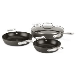 All-Clad Essentials Nonstick Hard Anodized Skillet Set | 3-Piece