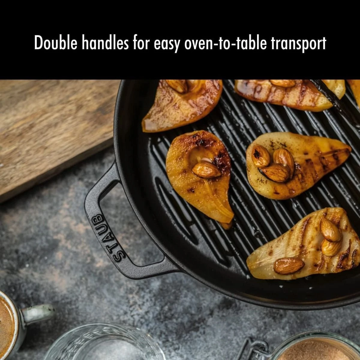 Staub Stackable Cocotte, Braiser, And Grill Pan With Lid | Black - Image 10