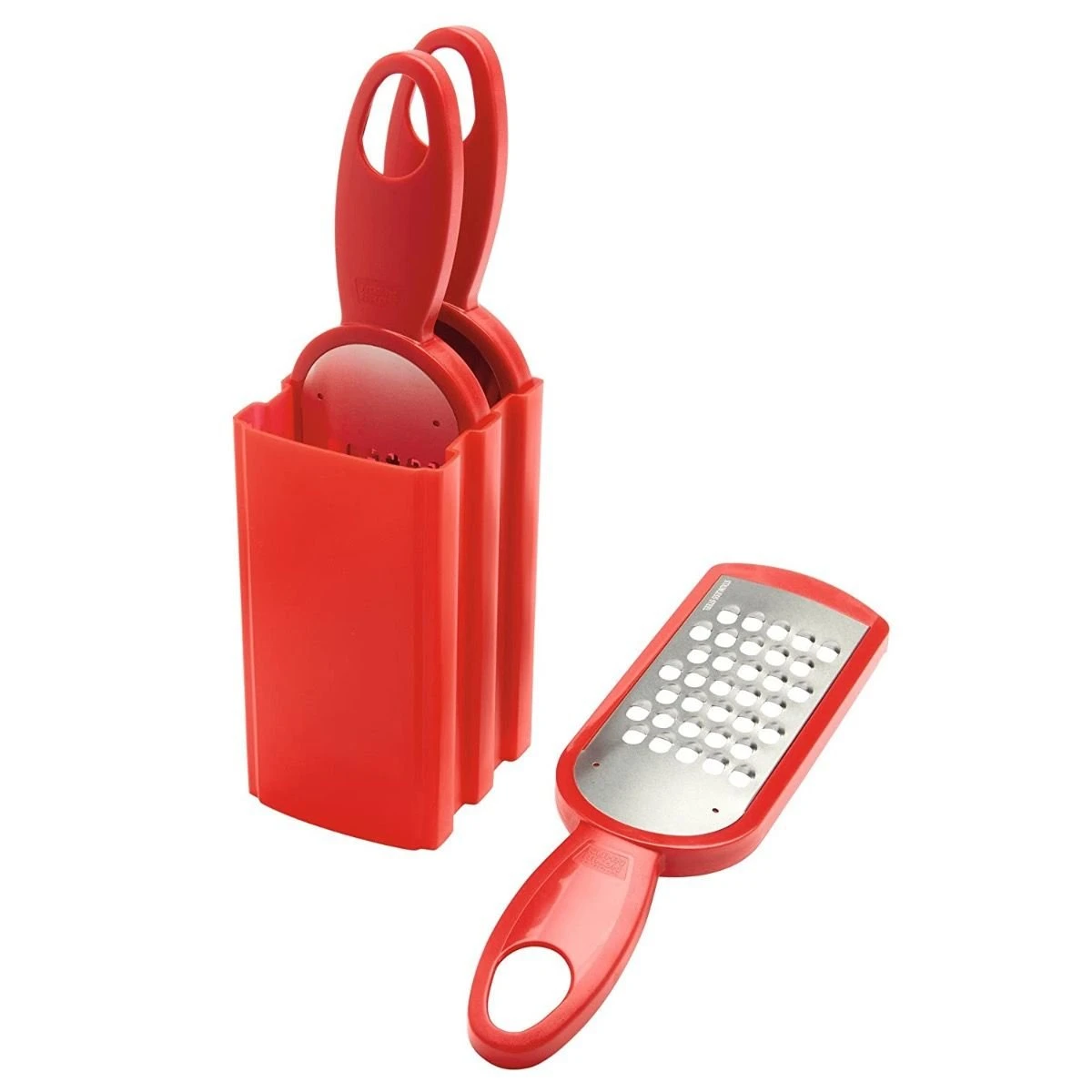 Kuhn Rikon Swiss Grater Set With Storage Caddy | Red