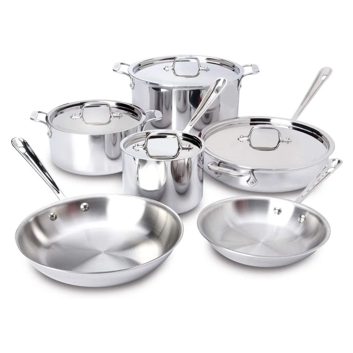 All-Clad D3 Stainless Steel Cookware Set & Casserole Pan | 10-Piece