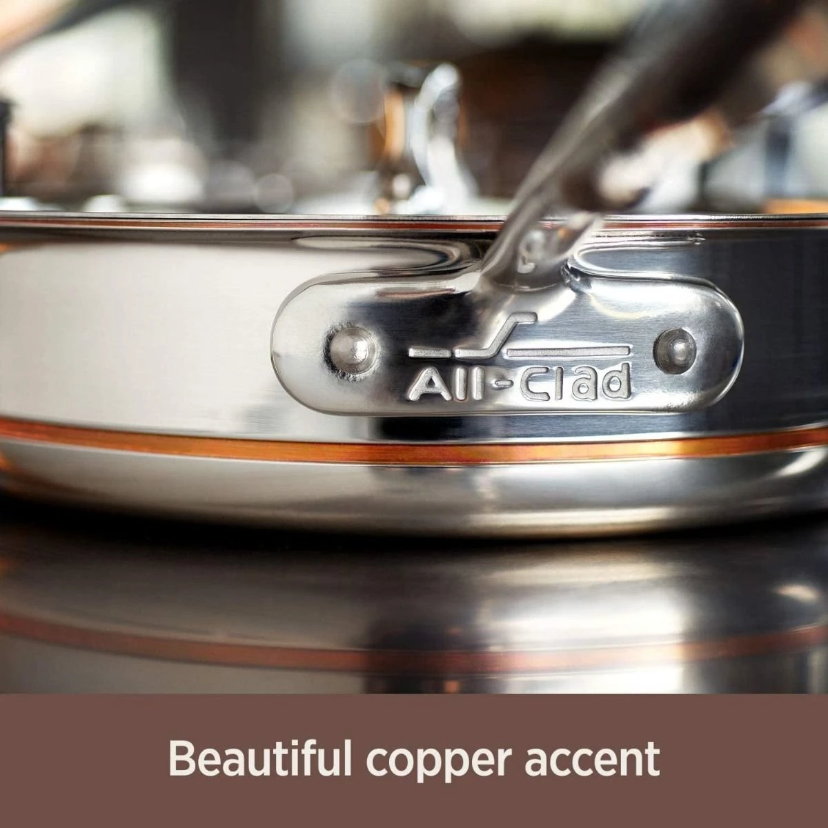 All-Clad Copper Core 5-Ply Bonded Stainless Steel 3 Qt Saute Pan With Lid - Image 4