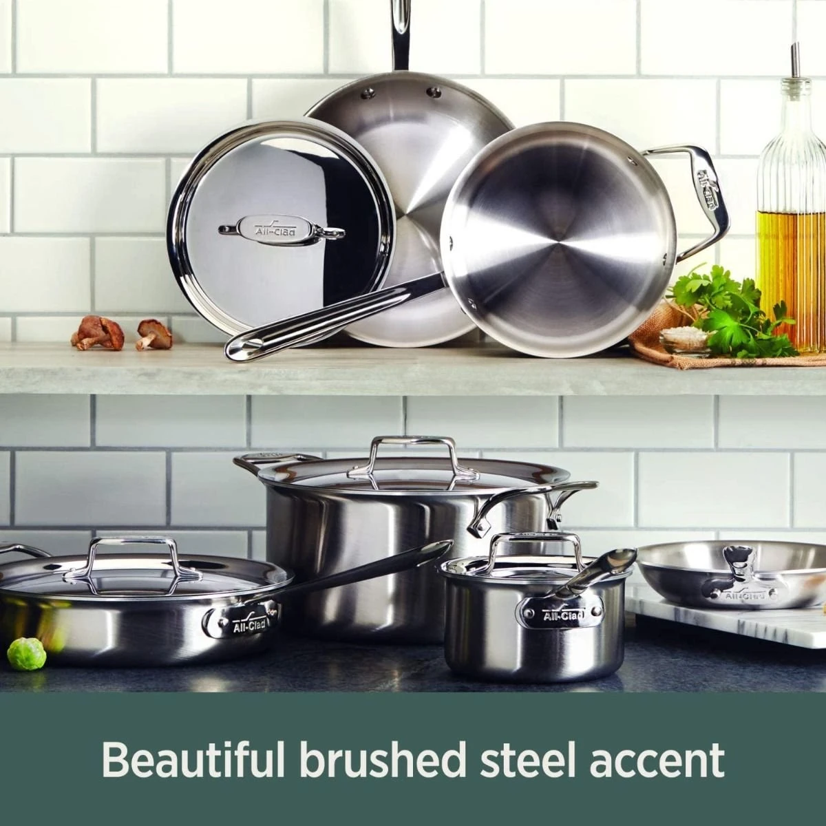 All-Clad D5 Brushed Stainless Steel 14-Piece Cookware Set - Image 6