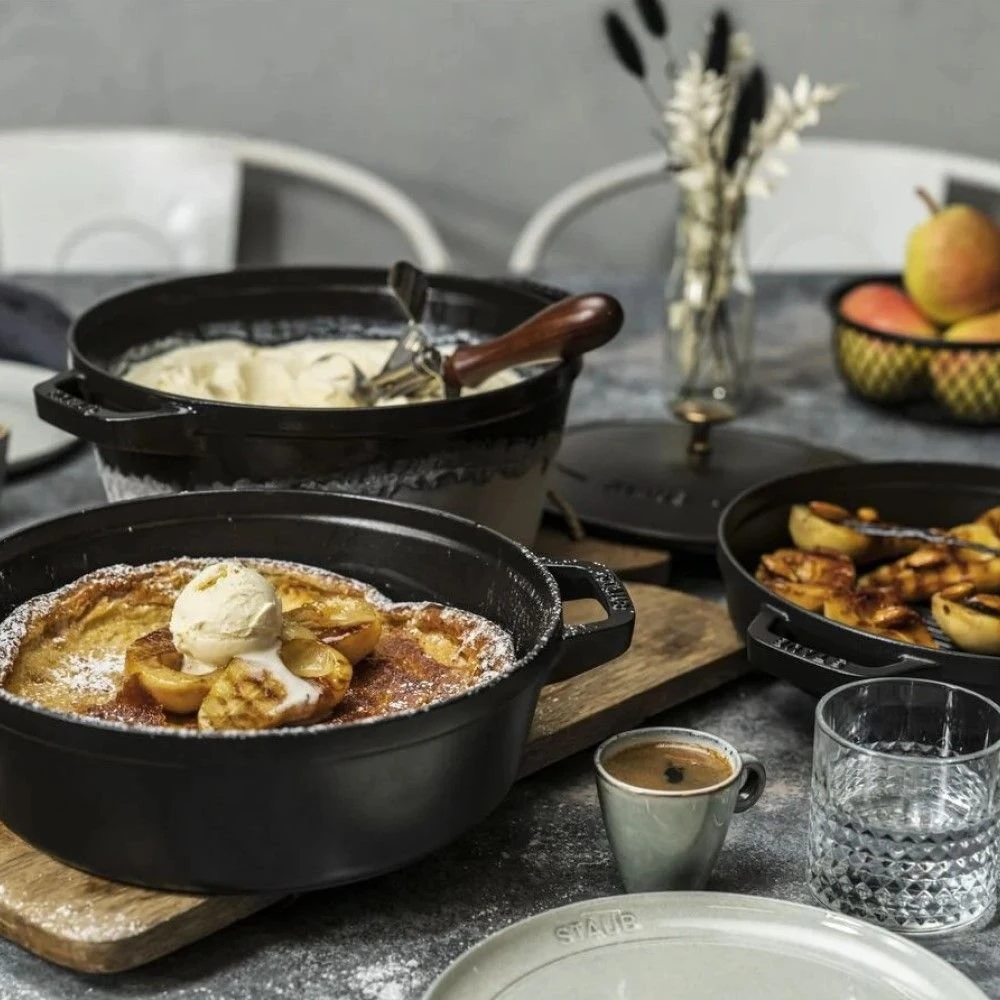 Staub Stackable Cocotte, Braiser, And Grill Pan With Lid | Black - Image 23