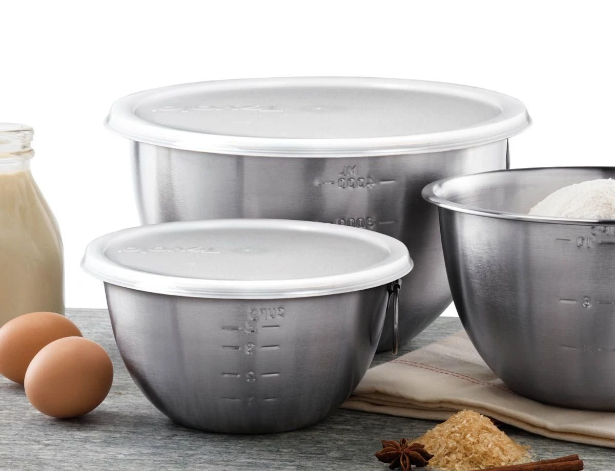 Tovolo Stainless Steel Mixing Bowls With Lids | Set Of 3