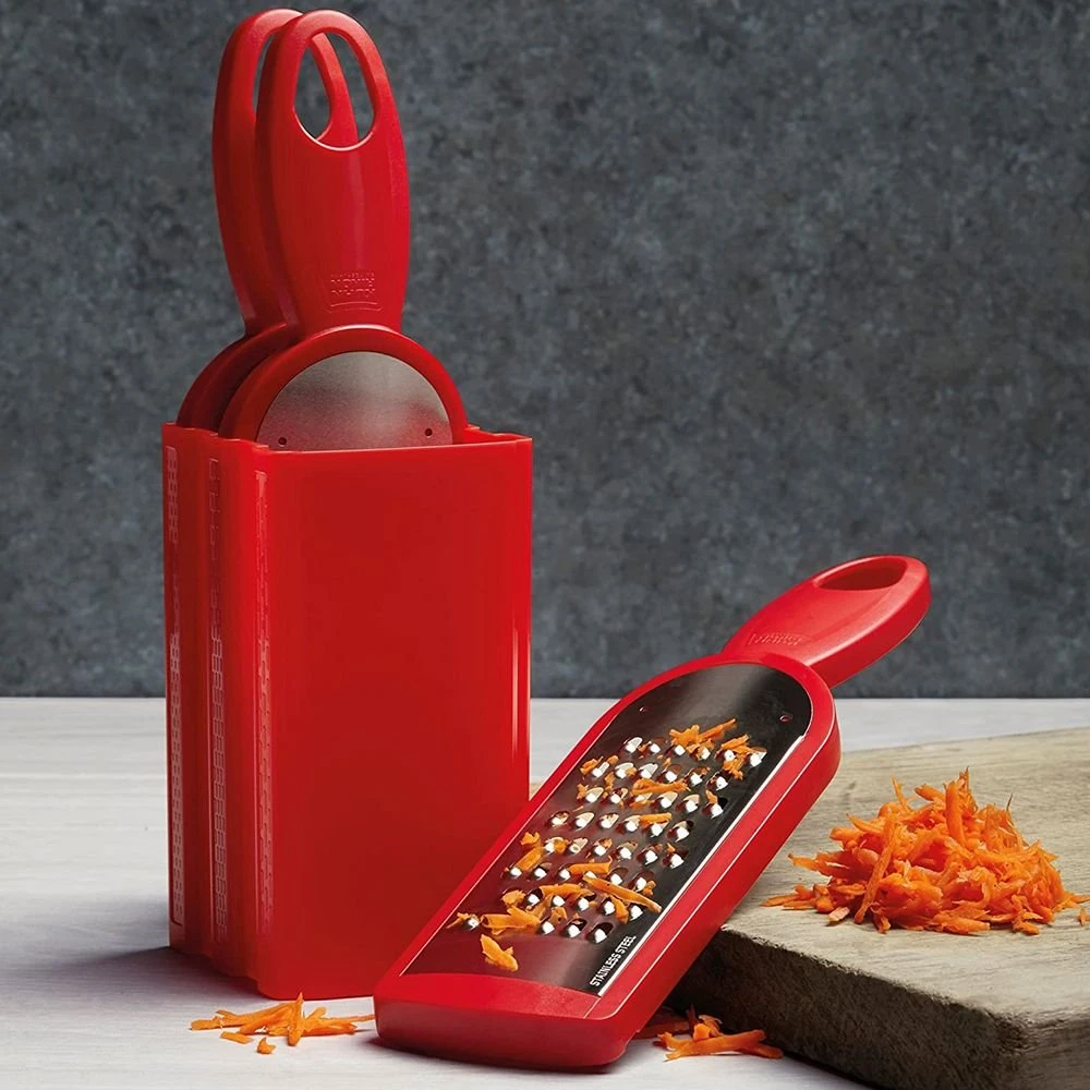 Kuhn Rikon Swiss Grater Set With Storage Caddy | Red - Image 6