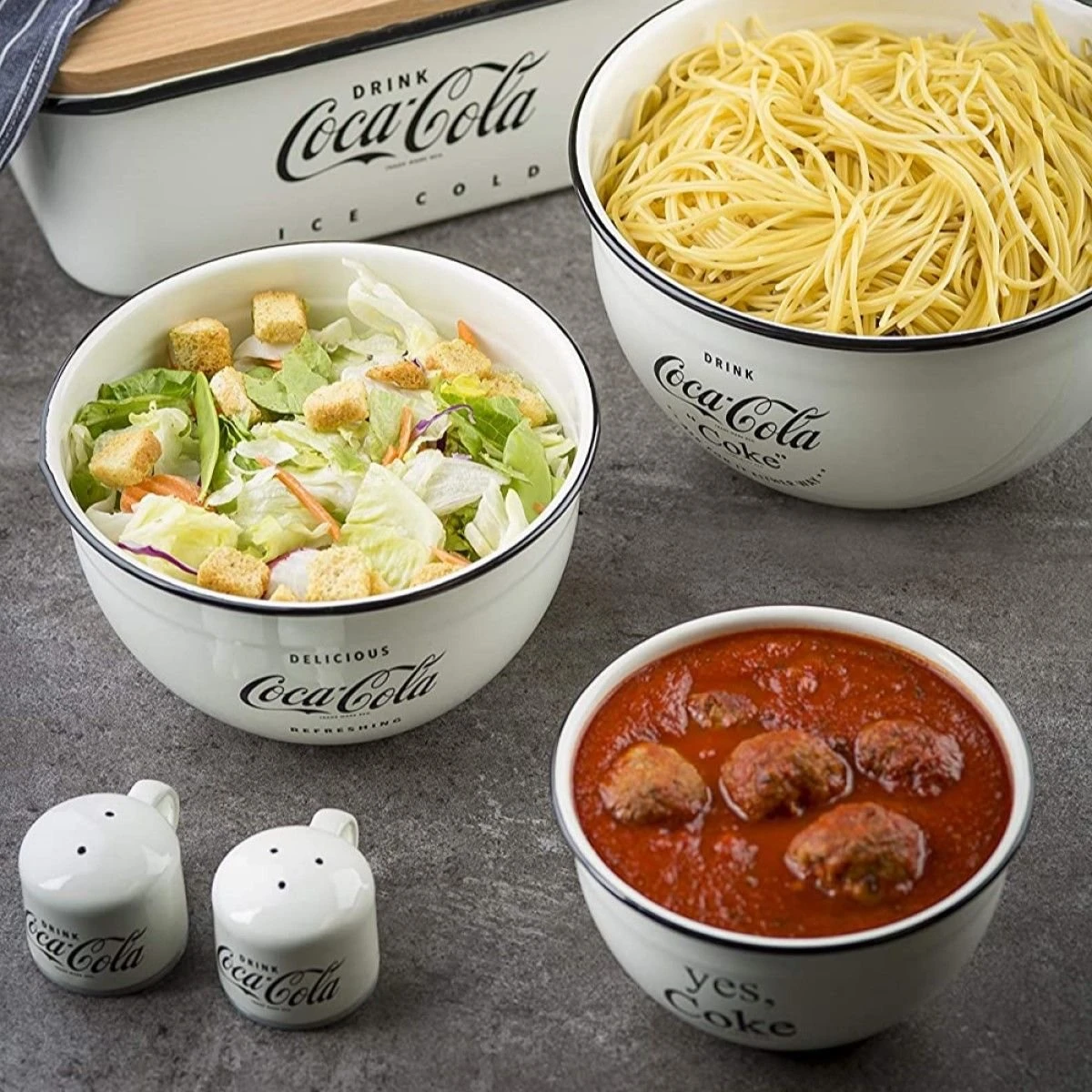 TableCraft Enamel Mixing Bowls (Set Of 3) | Coca-Cola - Image 3