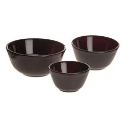 Mosser Glass 3-Piece Mixing Bowl Set (20oz, 40oz, 60oz) | Black Raspberry