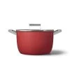 SMEG 8 Qt. Nonstick Casserole Dish With Lid | Red
