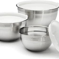 Cuisinart Stainless Steel Mixing Bowl 3 Piece Set With Lids