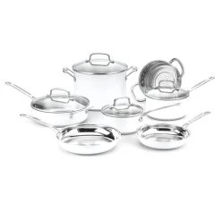 Cuisinart Matte White Stainless Steel Cookware Set | 11-Piece