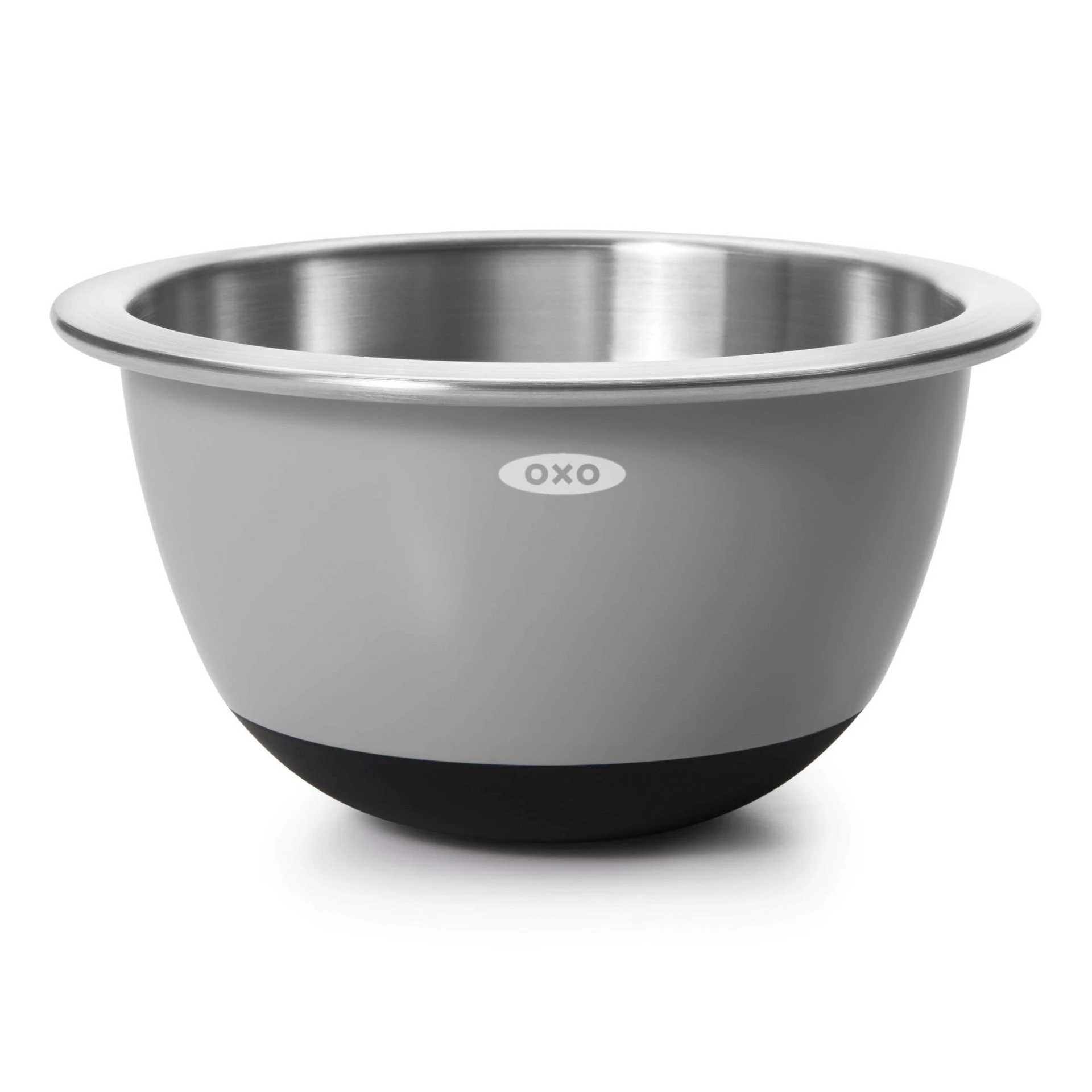 OXO 3-Piece Stainless Steel Mixing Bowl Set | Grey & Blue - Image 4