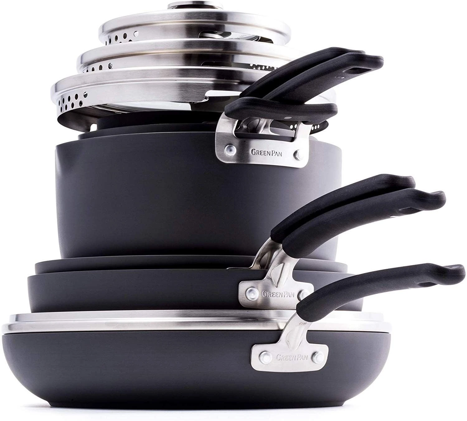 GreenPan Levels 11-Piece Nonstick Stackable Cookware Set - Image 2
