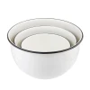 TableCraft Enamel Coated Mixing Bowls (Set Of 3) | White & Black