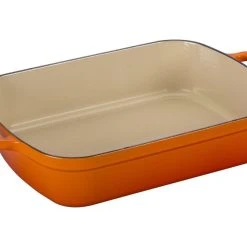 Le Creuset 5.25 Qt. Rectangular Signature Cast Iron Roaster | Flame Orange