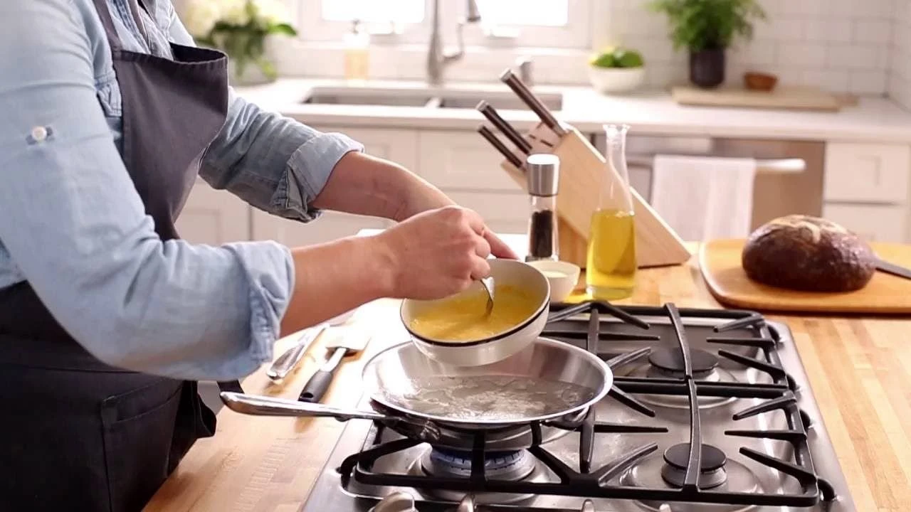 All-Clad Copper Core 5-Ply Bonded Stainless Steel 3 Qt Saute Pan With Lid - Image 6