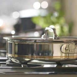 All-Clad D3 Stainless Steel Saute Pan & Lid | 6 Qt.