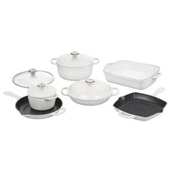 Le Creuset 10-Piece Signature Cookware Set With Stainless Steel Knobs | White